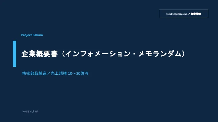 企業概要書(IM)の見本